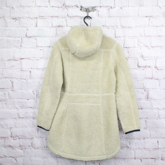 LL Bean Mountain Pile Fleece Coat Full Zip Natural Size S - Picture 7 of 9